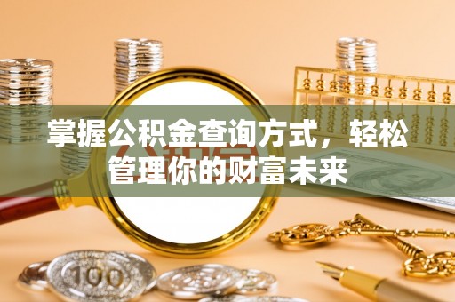 湾仔区掌握公积金查询方式，轻松管理你的财富未来